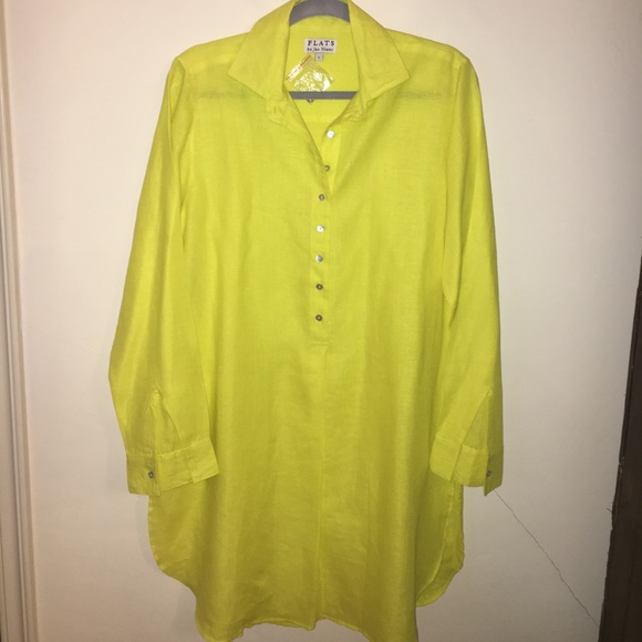New Yellow Linen Tunic - Picture 1 of 4